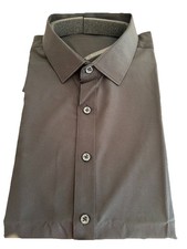 Marquis Men  s Evening Business Dress Shirt Modern Slim Fit Black Rayon Neck 16  