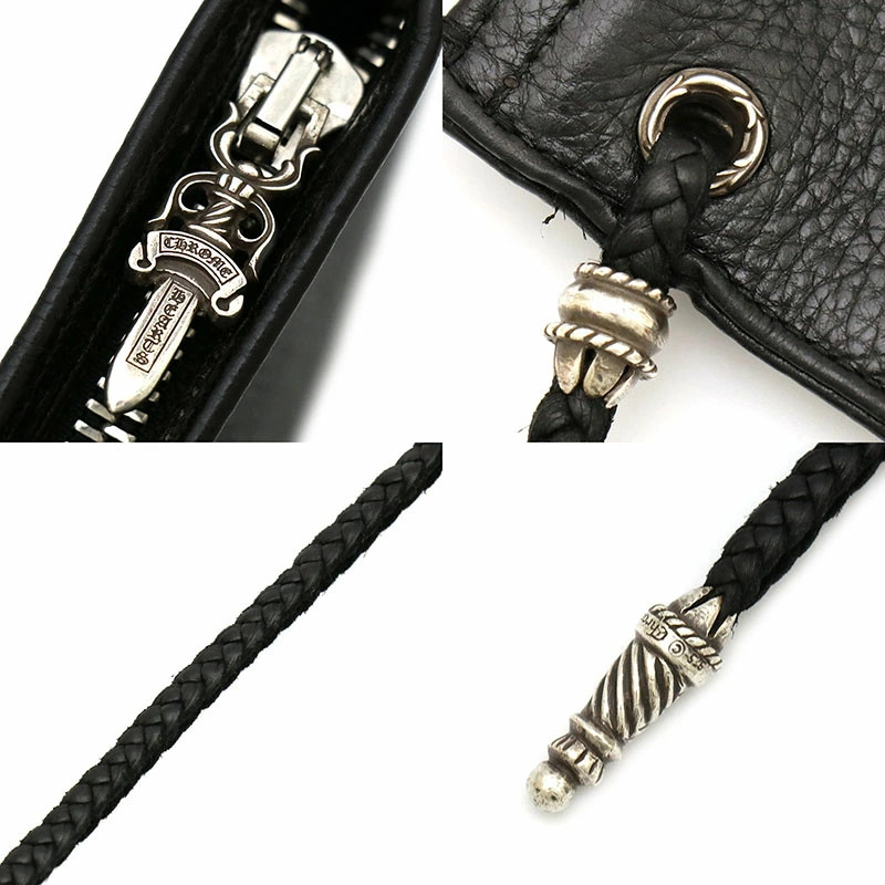 Chrome Hearts FLAT MED PLAIN Clutch Bag Plain Scroll Leather Blade thumbnail 5