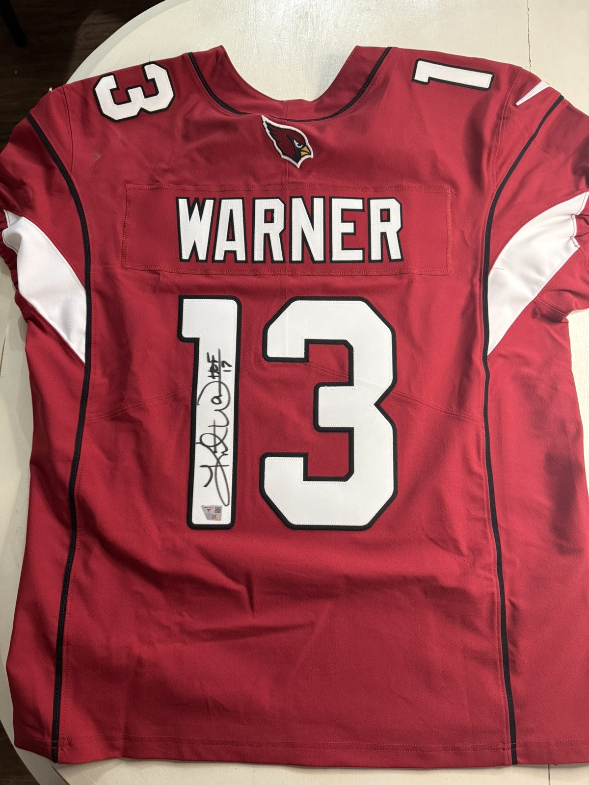 Kurt Warner Hof 17 Signed Auto Nike Authentic Jersey Fanatics Arizona Cardinals