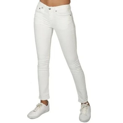 R13 Alison Crop Skinny Jeans Womens Size 30 Stretch Denim Distressed Hem Coastal