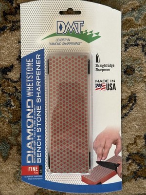 DMT Bench Stone Knife Sharpener Fine-Grit Diamond Whetstone With Rubber Feet