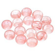 15 Pcs Natural Large Hole Gemstone Beads for DIY Jewelry Craft, Pink Red