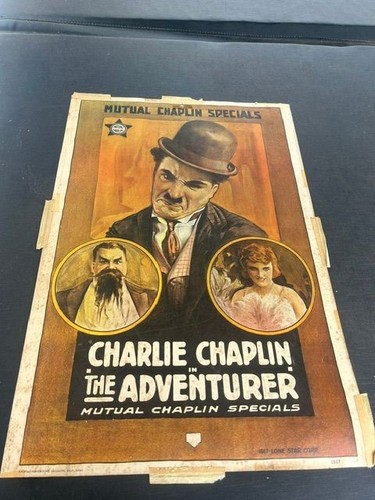 Vintage Poster-Portal Publications-Charlie Chaplin in The Adventurer-No Reserve