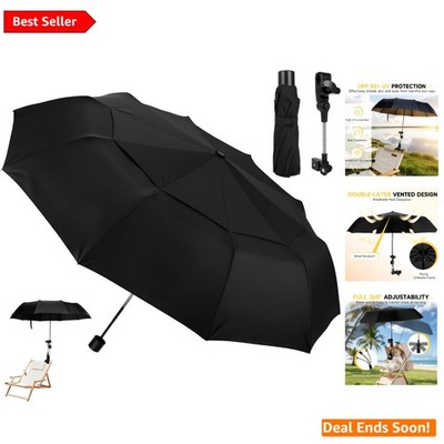 360° Swivel Umbrella with UPF 50+ & Universal Clamp for All Outdoor Needs