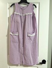 Vintage Carole Women s S Purple/White Gingham Sleeveless Button Front Nightgown