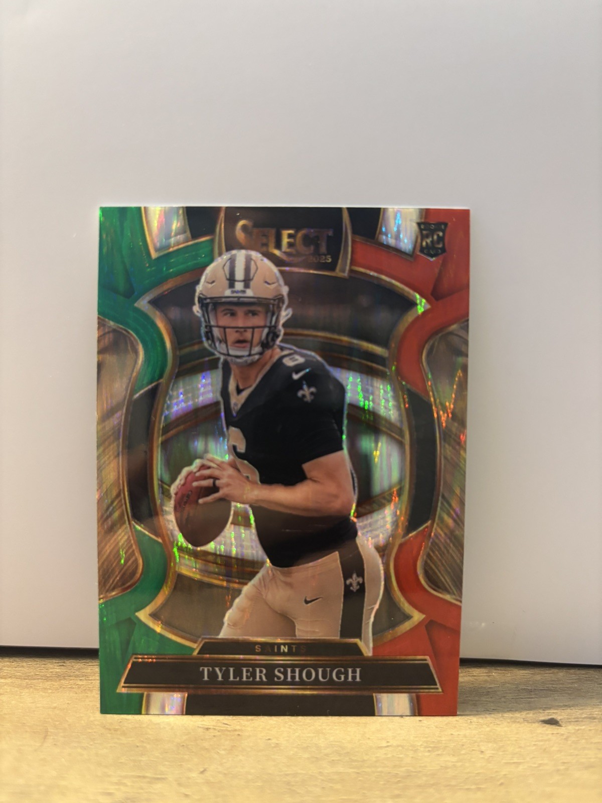 2025 Panini Select - Tyler Shough #41 - Green & Red Shock - Concourse - Saints