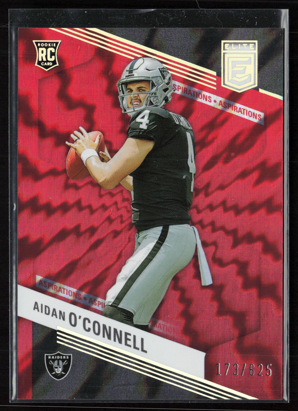 Aidan O'Connell 2023 Donruss Elite #101 Aspirations Shimmer RC /625 Raiders