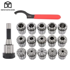 For Milling Machine, Lathe 1/8-1 Inch 15* Set R8 Shank Chuck Tools ER40 Collet