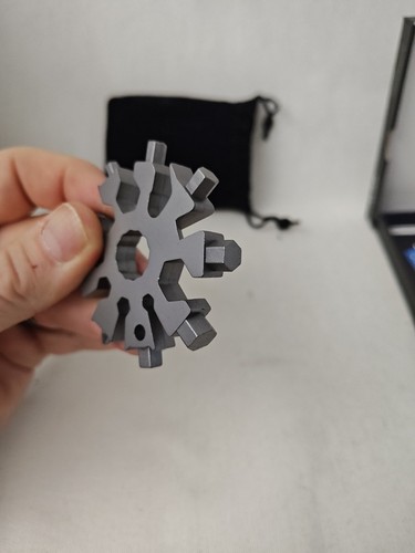Neu Multitool 18 in 1 Schneeflocke Multitool silber mit Staubbeutel Geschenkidee Hubby - Bild 10 von 10