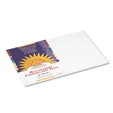 SunWorks 12" x 18" Construction Paper Bright White 50 Sheets (PAC8707)