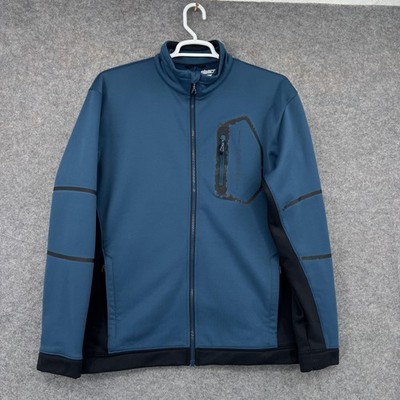 Obermeyer Sweatshirt Mens XL Blue Full Zip Lined Pockets Graphic Fleece