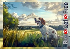 Hund 5"x7" Druck auf mattem Papier | Landschaft Haustier Tier Wandkunst