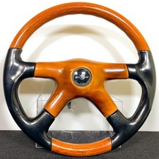 Personal Sprint 4 Steering Wheel 36.5 Wood Leather Combo Vintage Jdm Horn