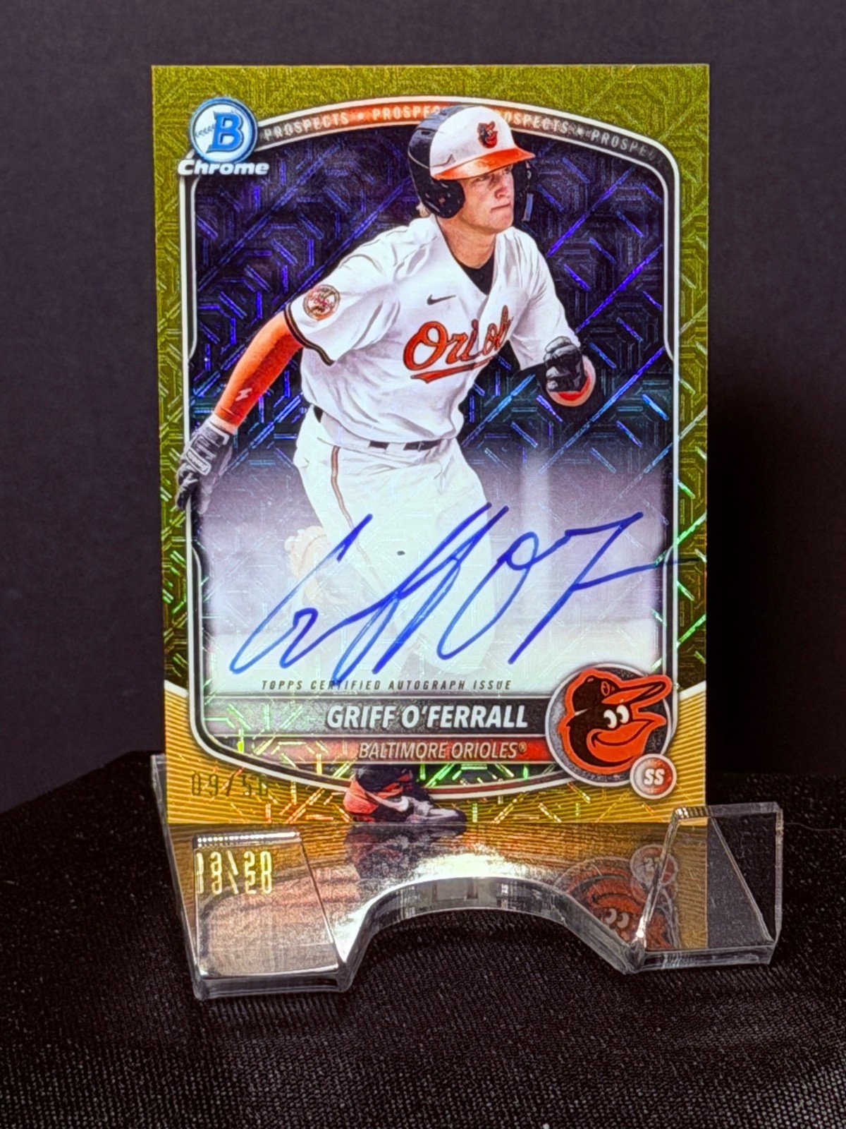 2025 Bowman - Chrome Prospect Autographs Griff O’Ferrall /50 Gold Mojo Refrator