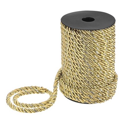 22 Yards Soft Polyester Twisted Rope Trim, 8mm Golden Yellow and Gold for DIY