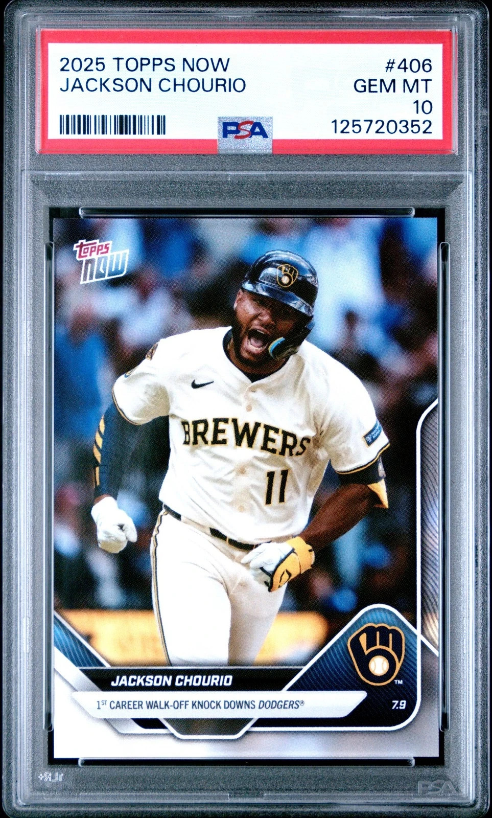 2025 TOPPS NOW #406 JACKSON CHOURIO PSA 10