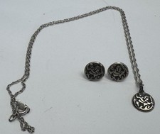 Retired James Avery St Christopher Earrings and Pendant Suite - with chain