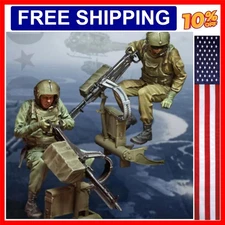 1/35 Scale Resin Figure Assembly Model Kit Wwii U. S. Heli Door Gunners W/M23...