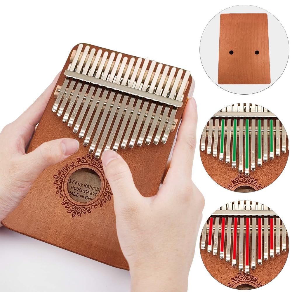 17 Key Kalimba Thumb Piano - Portable Mbira Finger Piano for Adults & Beginne...