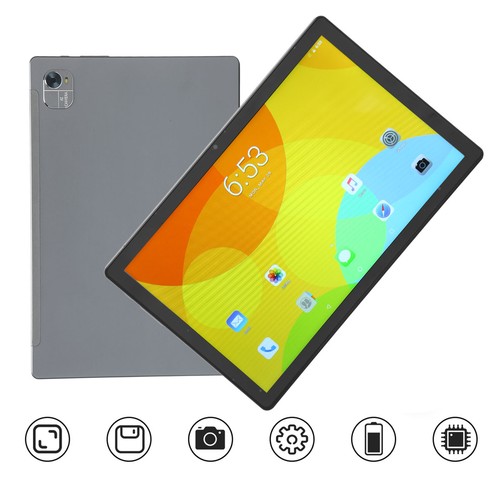 Grey 2 In 1 Tablet 10.1in With Keyboard Mouse For Andr-oid 11.0 12GB RAM 256 NEW - Afbeelding 2 van 12