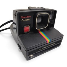 Polaroid Time-Zero OneStep Land Camera Black Rainbow Stripe Vintage Classic