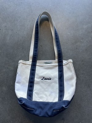 Vintage 80s LLBean Boat And Tote Navy Strap Small  Laurie  