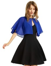 Soft Chiffon Shawl Wraps Shrug for Evening Wedding Women AccessoriesRoyal Blue