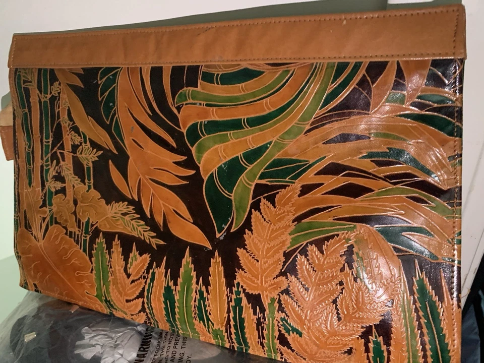 Большой Валери из натуральной кожи Tiger сумочки / застежки / папки / мешок винтажный - Изображение 3 из 4