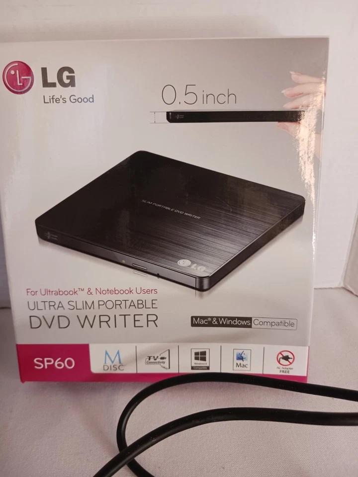 LG Ultra Slim Portable DVD Writer GP60NB50 Black Mac & Windows Compatible - Image 3 of 4