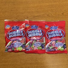 3x Bags Dubble Bubble Bubble Gum 3 Assorted Fruitastic Flavors 4oz Fast Shipping