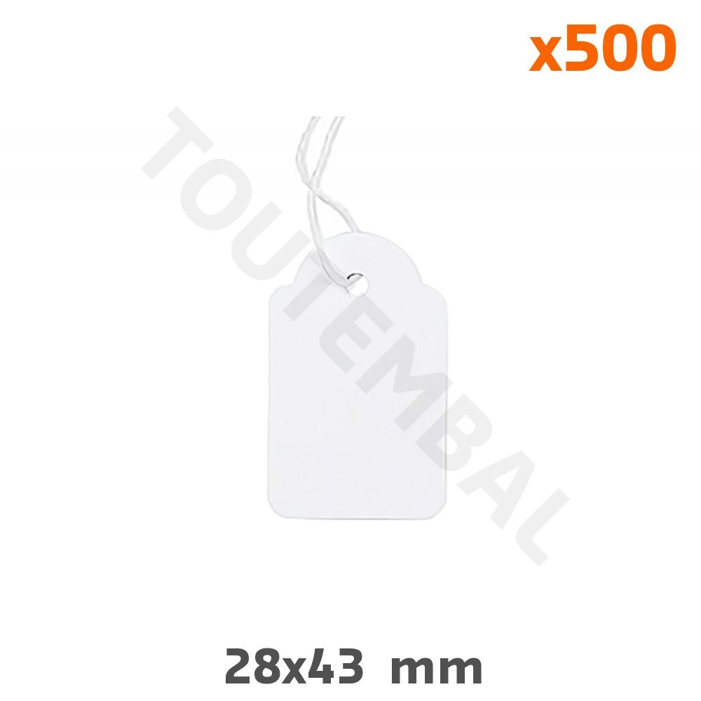 Étiquette américaine à fil pour prix 28x43 mm sans colle pour ne pas abîmer vos produits