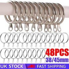 48X Metal Curtain Rings 38mm - 45mm Metal Curtain Pole Rings With Eyelet