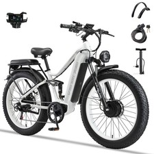 Peak 6000W Dual Motor Electric Bike For Adult 45MPH 60V/35Ah 26" Full Suspension
