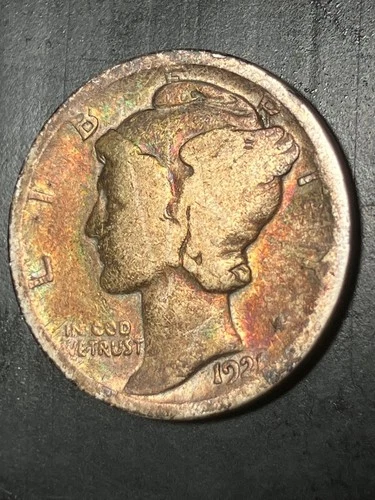 1921 Good Condition, Original Toning, Key Date