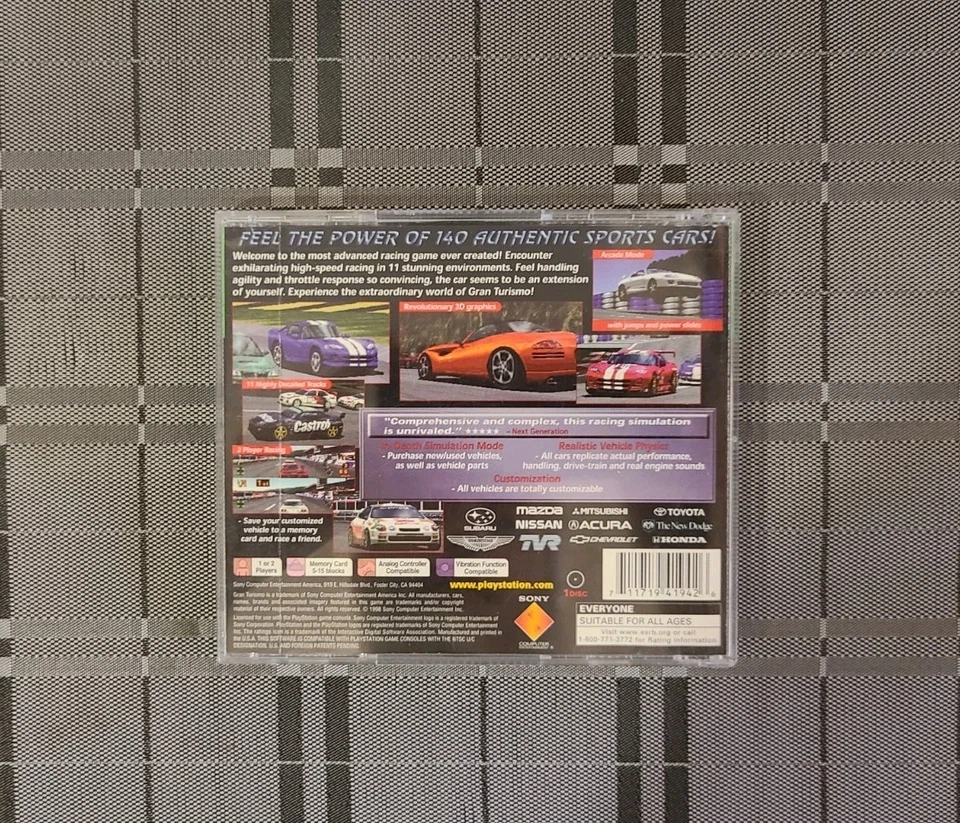 Gran Turismo (Sony PS1, Video Game) Sony Like New Used Excellent Cond No Cover - Image 2 of 2