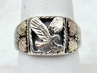 Vintage Sterling Silver & 12K Gold BLACK HILLS Eagle Ring Size 8
