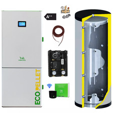 Kit completo riscaldamento a pellet / caldaia a pellet 18 kW - A++ Robin Wood EcoPellet