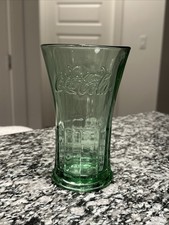 Coca-Cola Vintage Green Glass | Embossed Coke Logo | Classic Soda Fountain Style