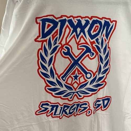Dixxon Mens T Shirt Size 2XL Short Sleeve White Red Blue Graphic Sturgis SD - Picture 7 of 8