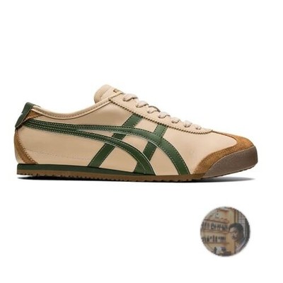 Onitsuka Tiger Mexico 66 Slip-On Beige Green Sneakers 23.5cm New Deadstock