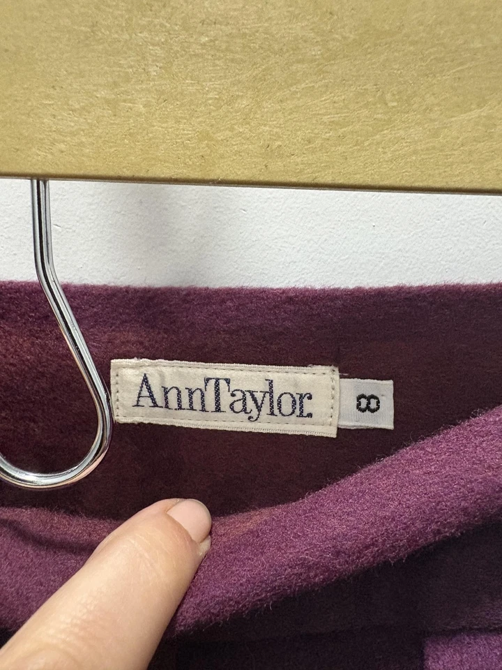 Falda vintage Ann Taylor para mujer 8 cuadros mezcla de lana plisada hecha en Francia años 90 Foto 3 de 4