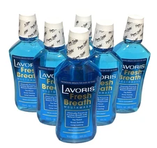 6 Lavoris Fresh Breath MouthWash FRESH PEPPERMINT  16.9 oz Lot of 6