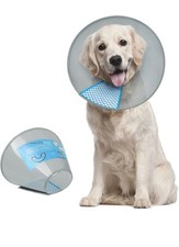 Dog Cone Collar After Surgery, Size Large Adjusts 14.5- 18 in neck 9 in depth