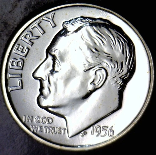 1956 GEM PROOF SILVER Roosevelt Dime Coin SUPERB PRF LOT #PQ70   FREE SHIP