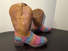 Roper Glitter Rainbow and Stars Western Boots Little Kids Size US 2/EU 32.5