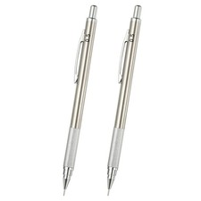 2Pcs Mechanical Pencil 0.5mm Fine Point for Drawing, Silver