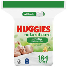 Huggies Natural Care Sensitive Baby Wipes, 1 Refill Pack 184 Wipes Total 