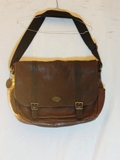 FOSSIL LEATHER MESSENGER BAG 5 POUCH LAPTOP/DOCUMENT CHOCOLATE BROWN VINTAGE