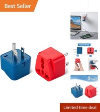 Travel-Friendly UK/ to US Plug Adapter Set - Safe  Reliable Power Conversion