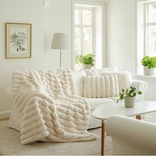 Skinnwille Plaid Liny Ivory 140 x 220 cm